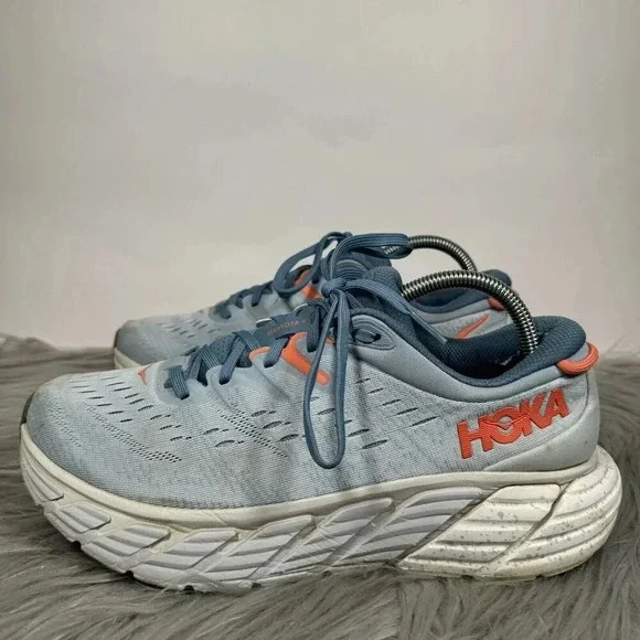 Hoka One One Gaviota 4 Womens 10 Blue Shoes Running Gym Comfort Trainer Sneakers - Picture 2 of 10